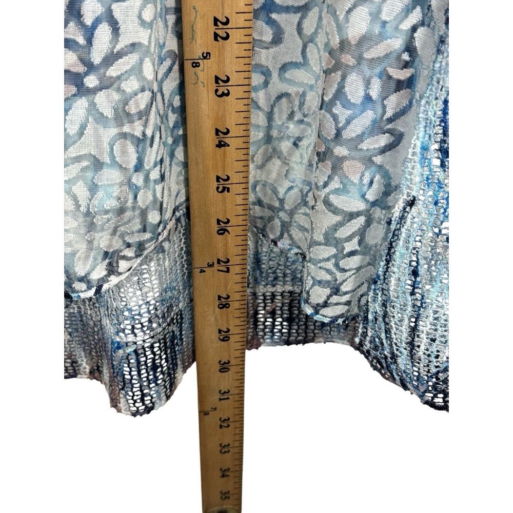 Adore Floral Art Abstract TUNIC - Size L Short Sleeve Burnout Hippie Boho - Picture 3 of 8